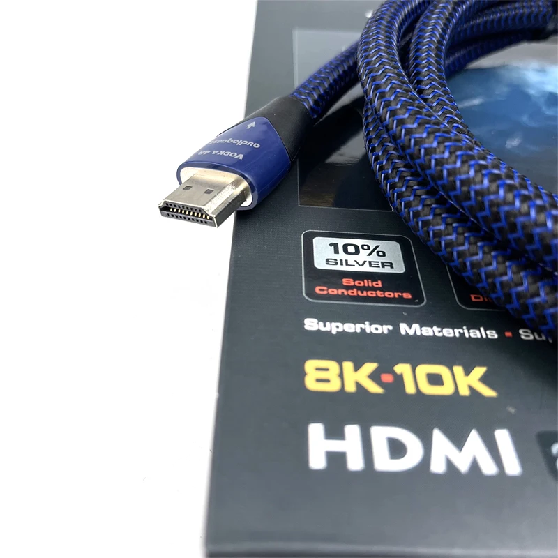 8K VODKA HDMI Cable 10% Silver Plated Copper AV TV 48Gbps Ultra HD 5.0 Video Audio Wire with Box