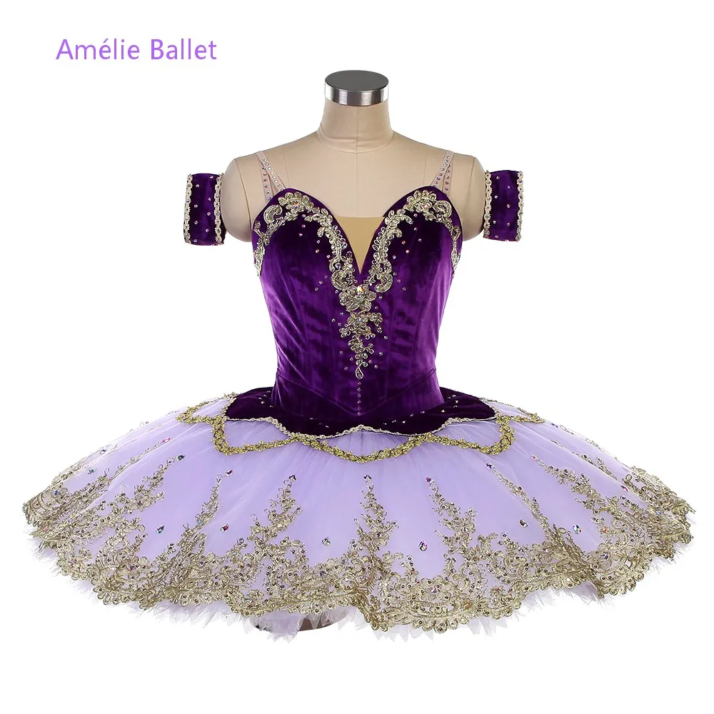 

B26645 Purple Velvet Professional Ballet Tutu Adult Girls Made-to-order Costumes Stage Performance or Competition Dancewear