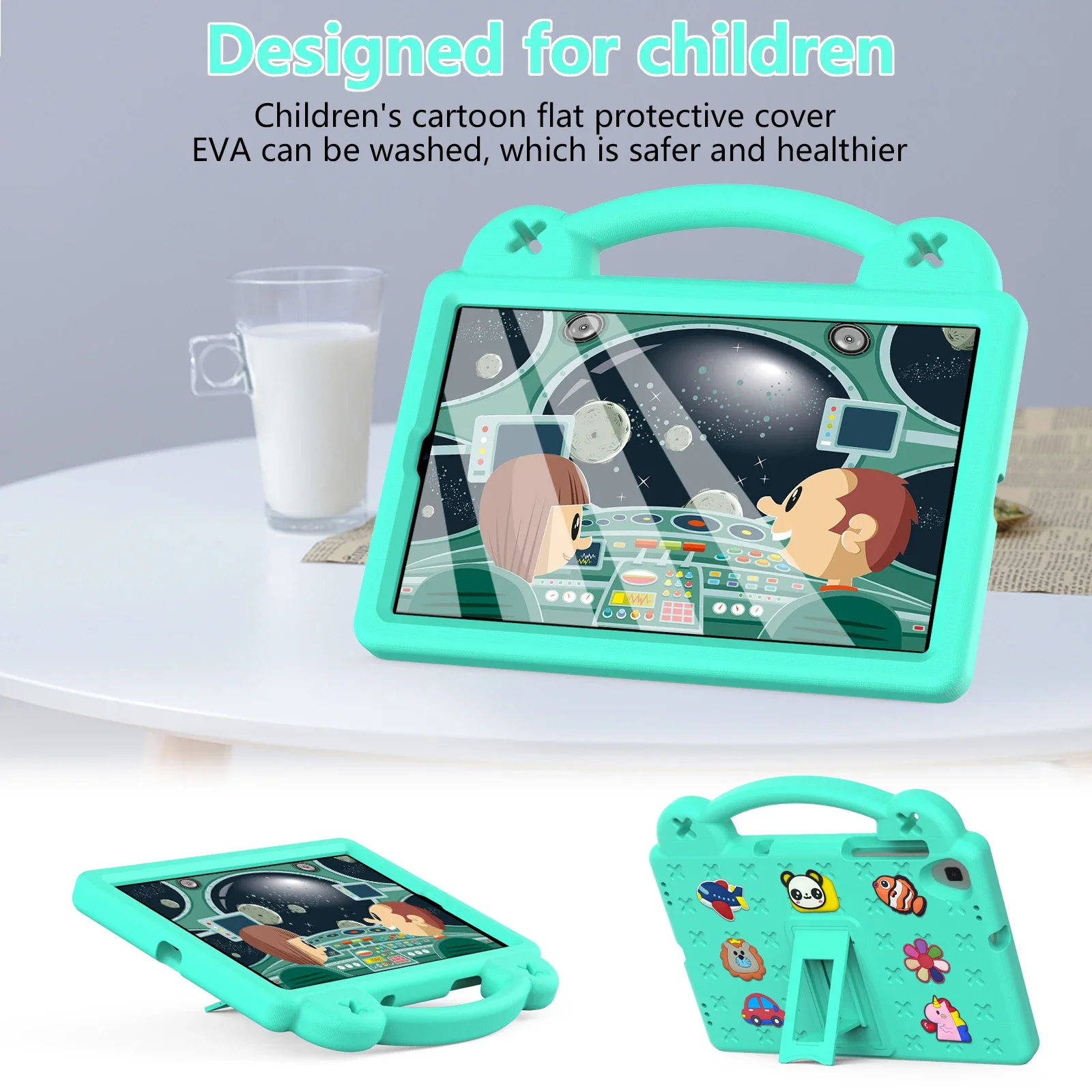 Cartoon Kid Bracket Tablet Hülle für Samsung Galaxy Tab 10,1 10,5 SM-T510 T515 T510 A8 10,4 SM-X200 x205 S6 Lite A7 Lite