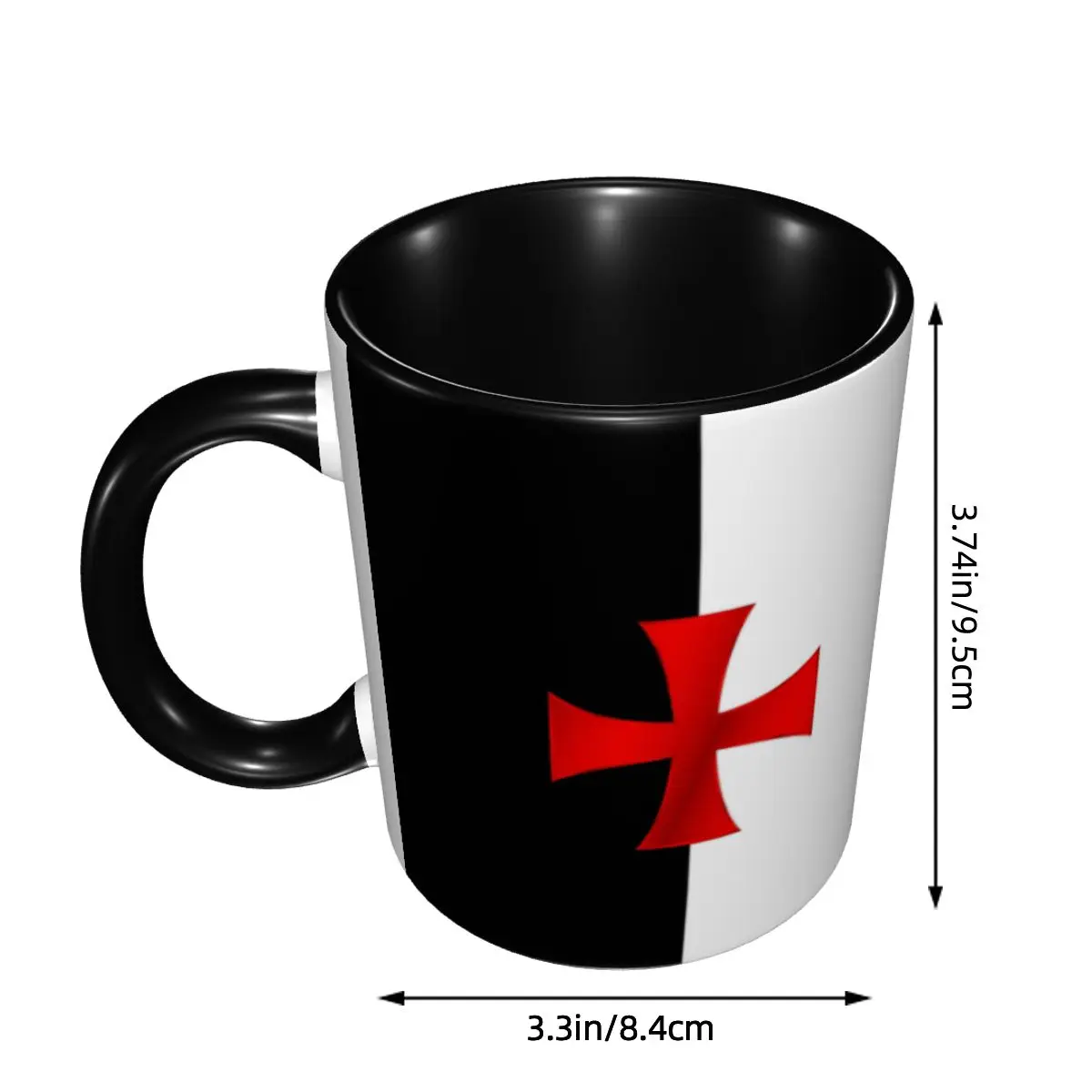 Templar Knight Jerusalem Cross Seal Medieval Warrior Symbol Mugs Personalized Coffee Ceramic Mug Creative Present