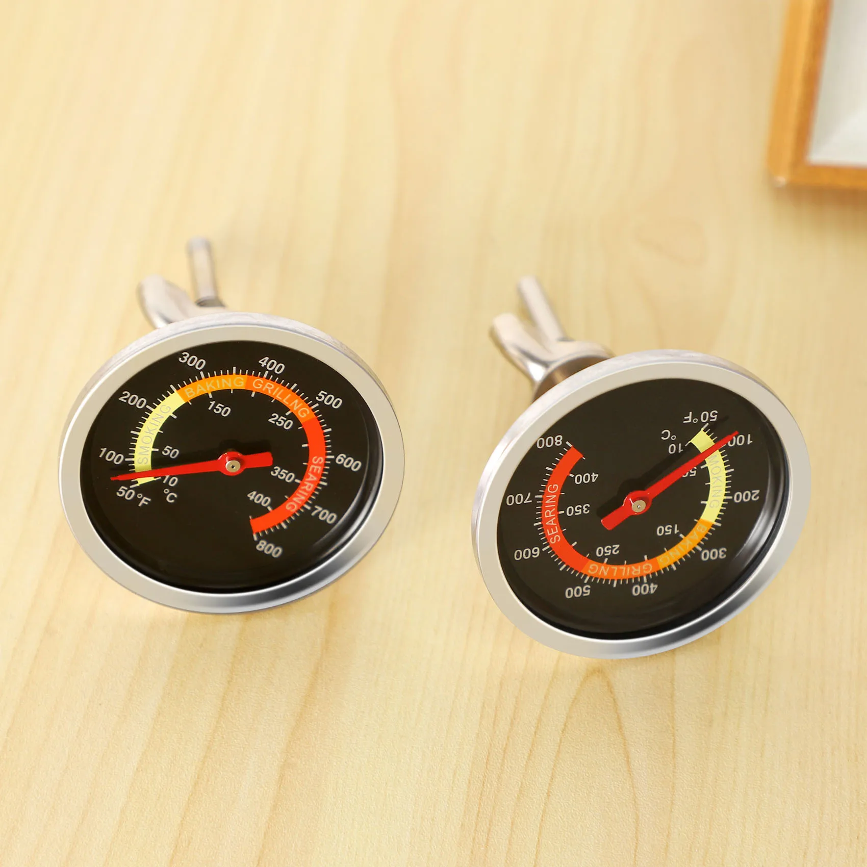 

H-W BBQ Grill Temperature Gauge, Barbecue Charcoal Grill Smoker Temperature Gauge Pit BBQ Pizza Oven Thermometer