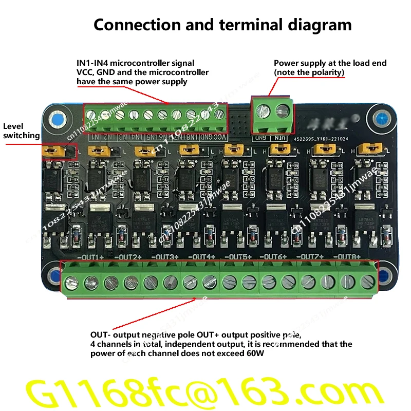 8 Channel MOSFET Module Microcontroller PLC Amplification Field-effect Drive Tube Optocoupler Isolation PWM Control Light Switch