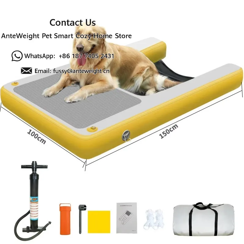 Double PVC Dog Float Climbing Ladder New Pet Training Supplies Inflatable Puppy Board Ramps Hot Sale Pet Water Toys