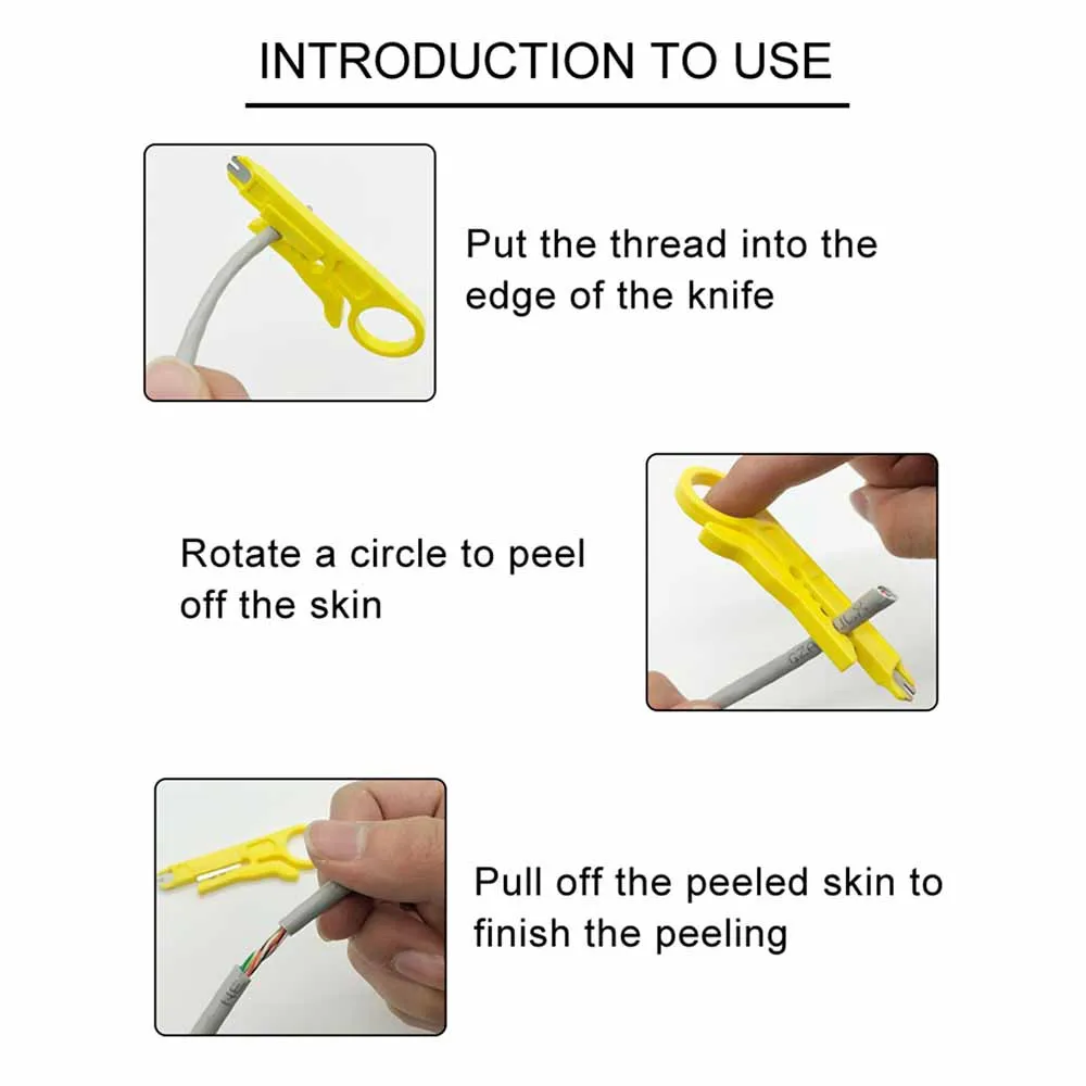 3PCS Mini Crimping Tool Set for Stripping and Cutting UTP STP Data Cables Essential Hand Tool for Cable Installation