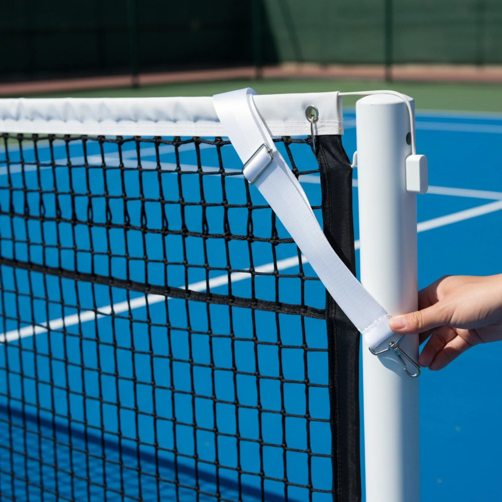 Tennis Net Center Strap Heavy-Duty Tennis Net Strap with Metal Buckle Long-Lasting Rust-Proof for Schools, Outdoor Courts 3