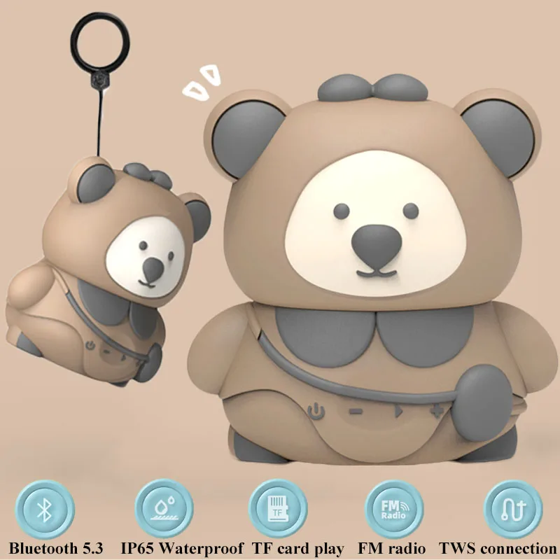 

Mini Cute Animal Bluetooth Speaker Cartoon Bear TWS Connection Stereo Soundbar TF Card Music Player Best Gifts Waterproof Audio