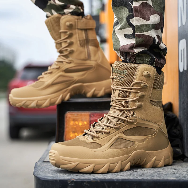 

Men Hiking Boots Non-slip Wear-resistant Breathable Outdoor Hiking Climbing Shoe Men Motorcycle Boots Botas Motociclista
