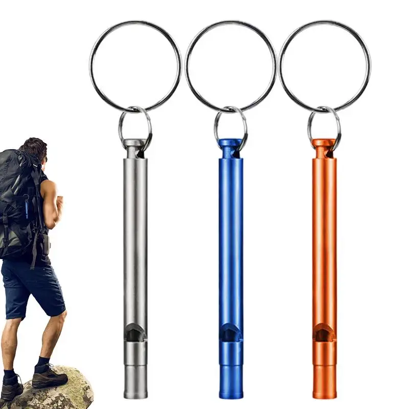 3pcs Camping Emergency Whistle With Key Ring Loud Crisp Sound Pets Training Outdoor Hiking Exploring Fishing Survival Whistle