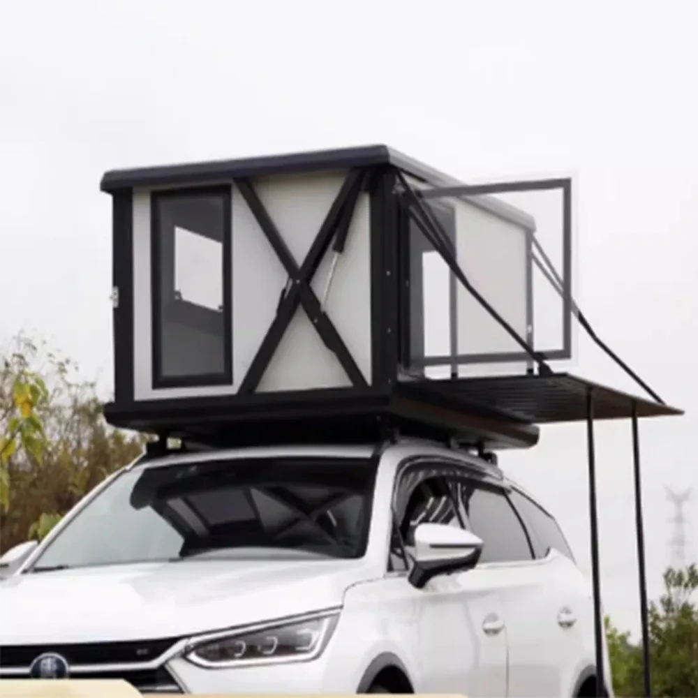 

Universal Aluminum Hard Shell Roof Top Tent Waterproof Heavy Duty Sleeping Pod For SUV Pickup Truck Overland Camping Gear System