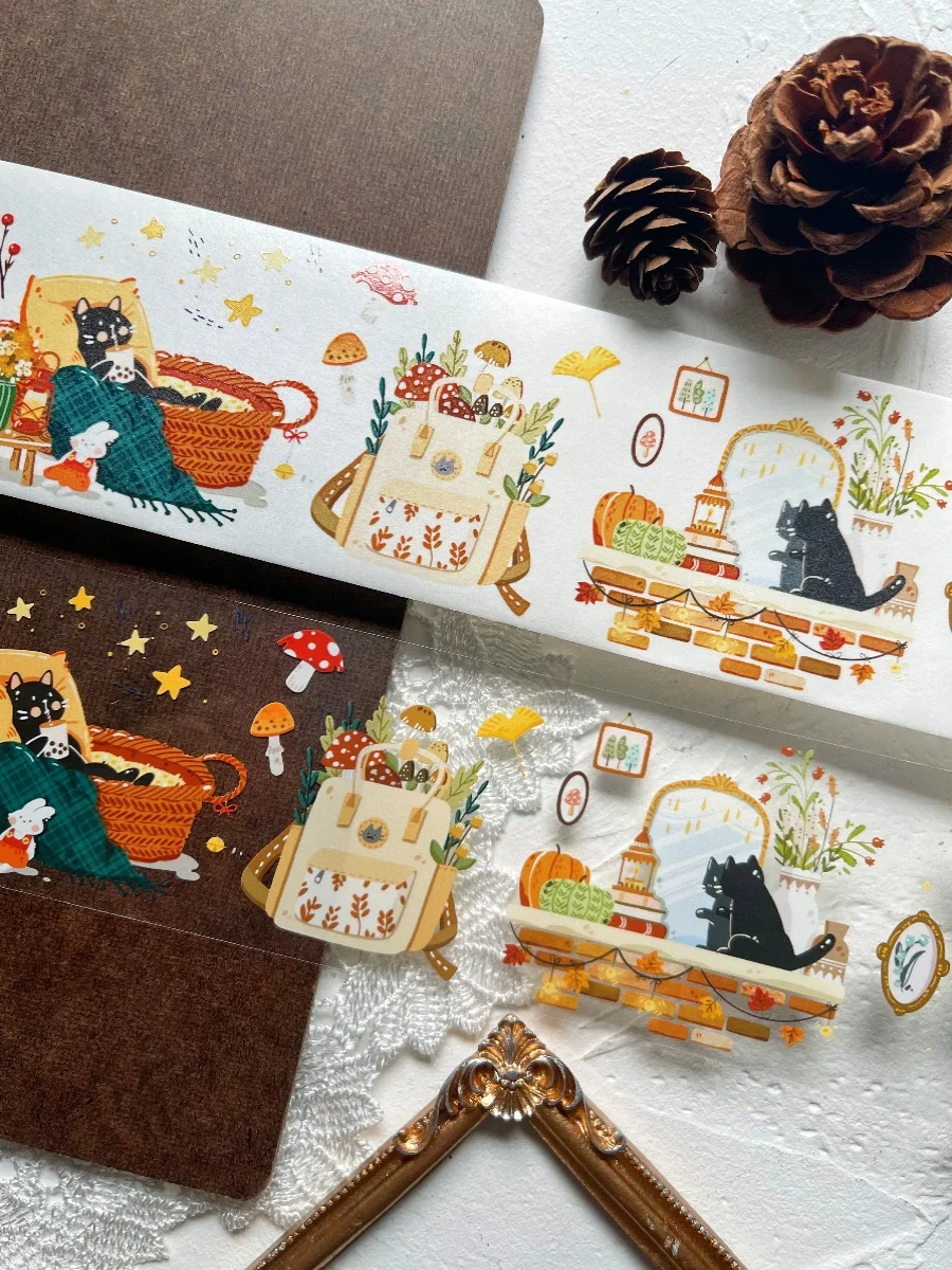 Autumn Small Elements Series Original Journal Decoration Masking Washi Tape and Paper PET Roll