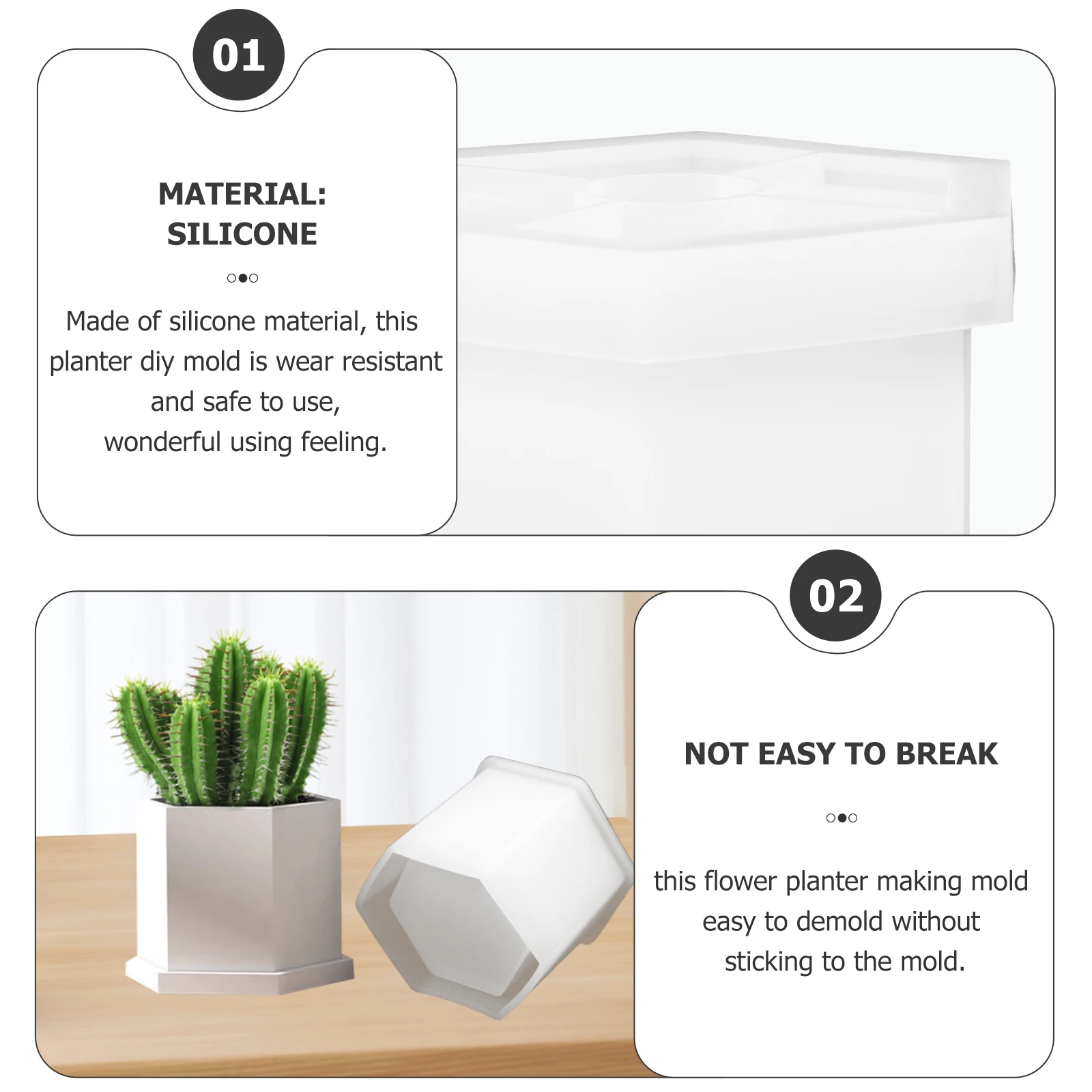 

1 set Hexagonal Flower Pot Mold Silicone Planter Concrete DIY Epoxy Resin Casting Crafts Gifts Jewelry Accessories Parts
