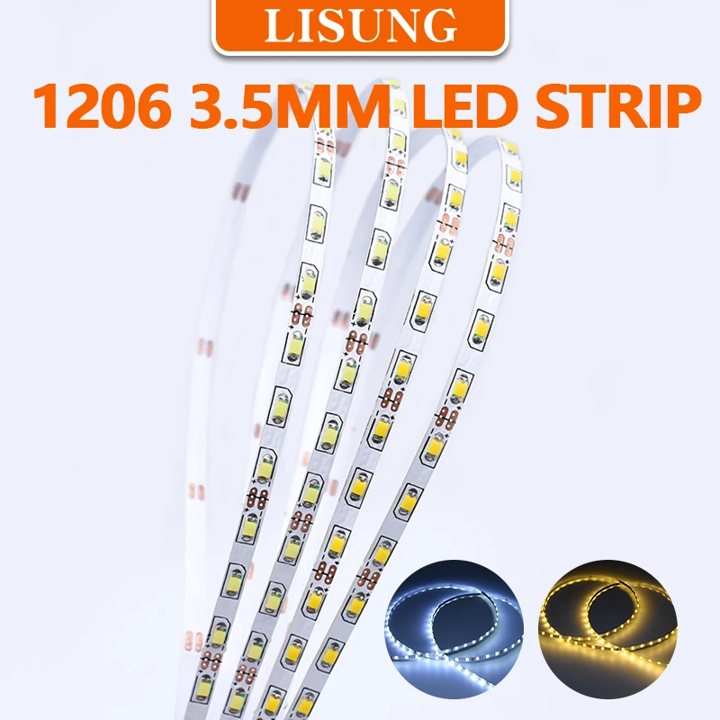 3V 3.5mm 1206 Highlight LED Thin Light Strip Low Voltage Flexible Ultra-narrow Plate Light Strip for Sand Table Model Decoration