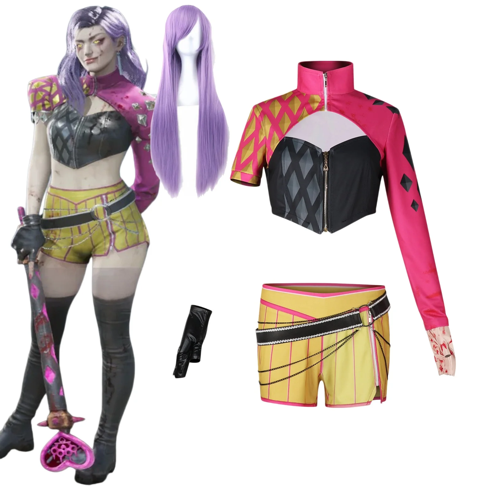 Costume de Cosplay Anime Game The Trickster Mina, perruque, costume de fête d'Halloween, costume de scène