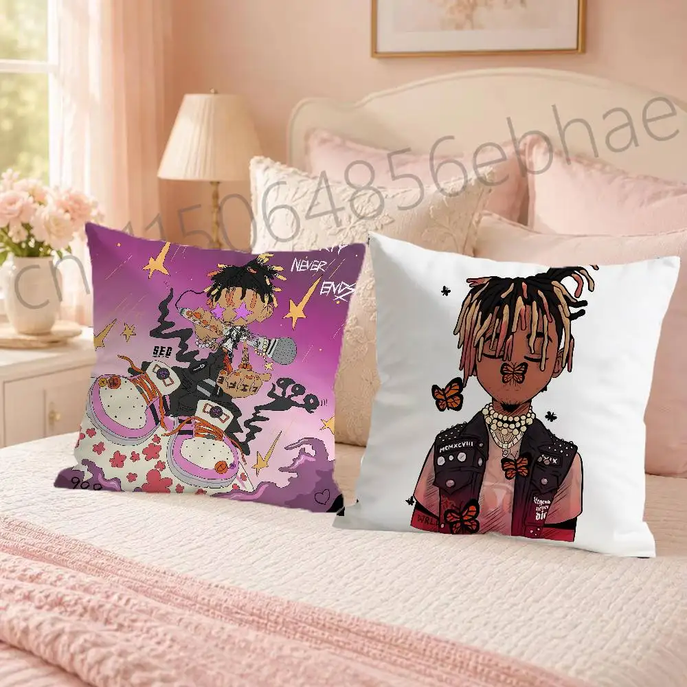 FOR Juice WRLD Throw Pillow Cover 2D Double-Sided Print Soft Cushion Case for Home Sofa Bedroom Car