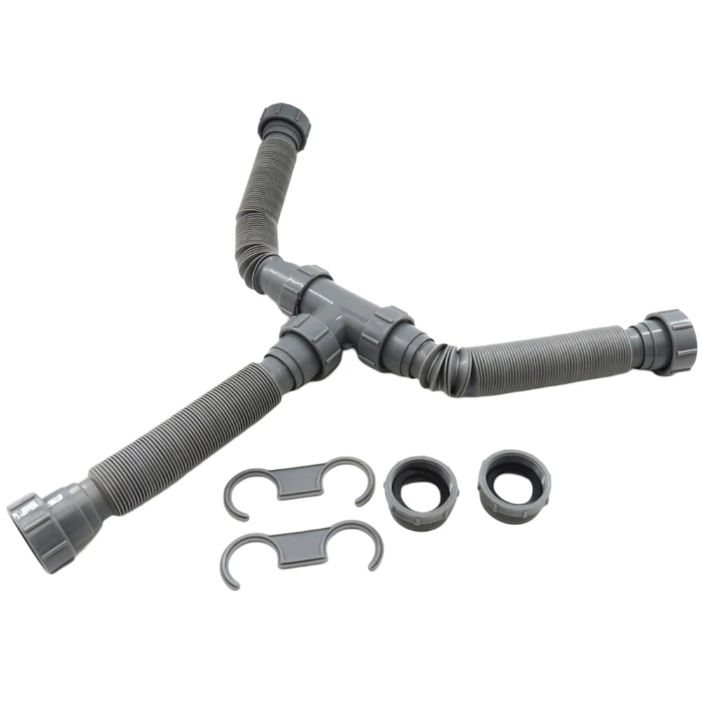 

Comprehensive Plumbing Solution Double Sink Drain Kit with Flexible P Trap Pipes and Easy Maintenance Features