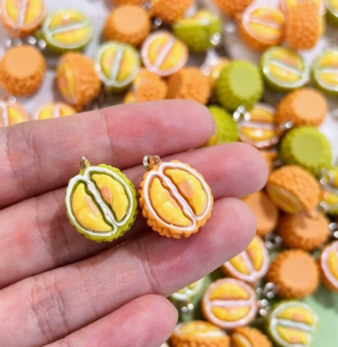 Lot 10 Pcs Resin durian fruit Charms Jewelry Making  Earrings Pendants Necklaces Bracelets DIY Accessories gift