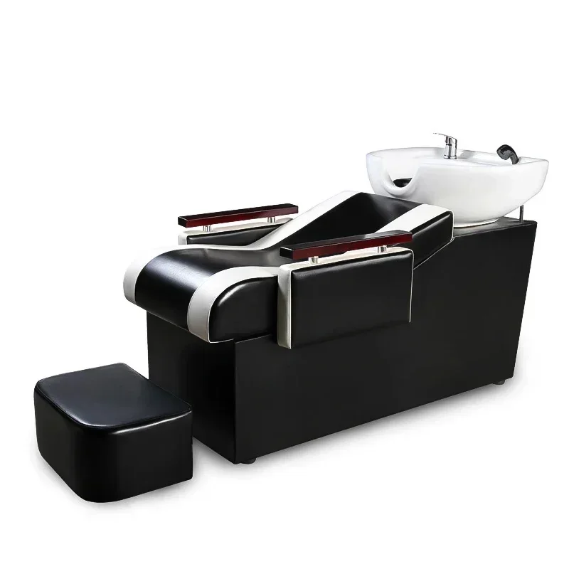 ZC barber shop shampoo bed hair salon hair ceramic basin flushing bed semi-reclining hair salon special shampoo