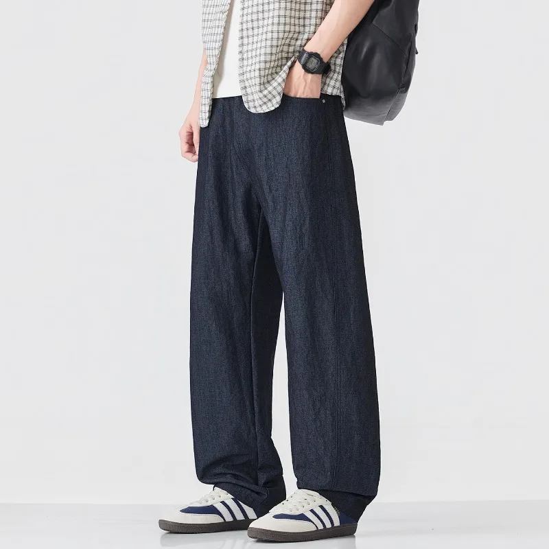 

Новые мужские повседневные прямые брюки весна-лето 2026: комфортные, с эластичным поясом и большими карманами