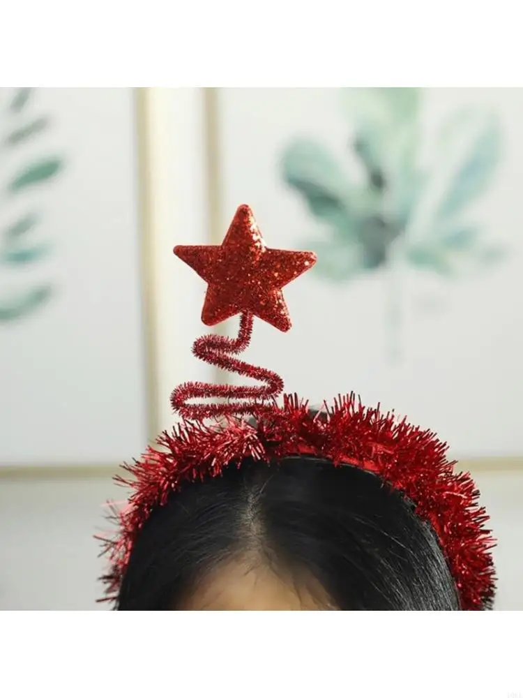 Shinning Sequins Tinsel Star Hair Hoop Live Broadcast Headband Xmas