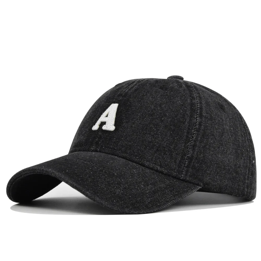 

Vintage Washed Distressed Hats Patch Letter A Baseball Washed Vintage Denim Dad Hats Cap Couple Sports Hat