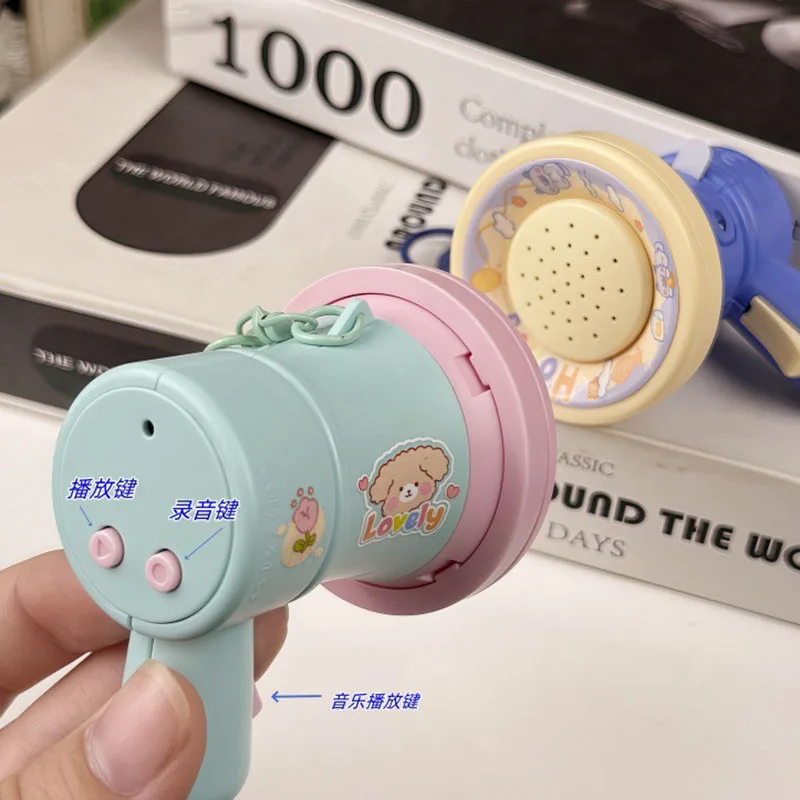 Cartoon Mini Recording Small Horn Keychain Pendant Creative Funny Handheld Small Horn Schoolbag Pendant Children Sound Toys