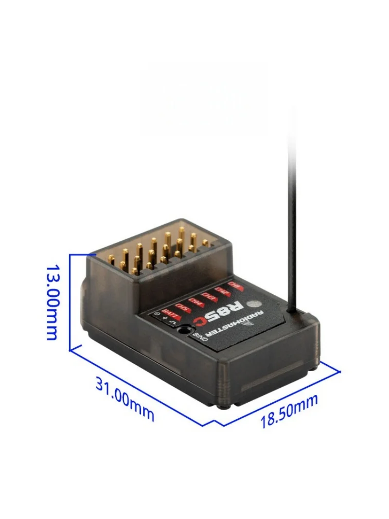 FATJAY RadioMaster R85C 5-Channel Receiver: Compatible with D8/D16/SFHSS Protocols (for RC Cars & Boats)