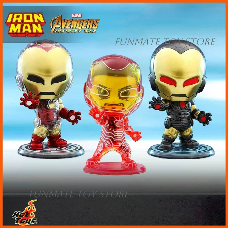 Hot Toys Cosbaby Iron Man Mk50 Avengers 3 Nano Cannon Holographic Electroplated Collectible Figure Collection Ornaments Gifts