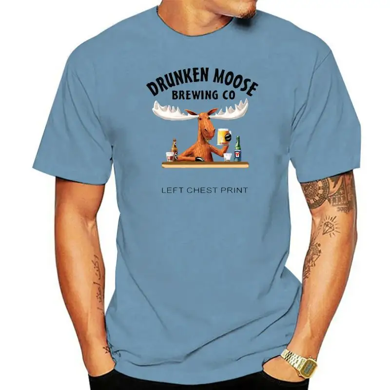 NEW Drunken Moose Brewing Co MenFunny T-Shirt Beware Moose Dropping Top s Summer Euro Size