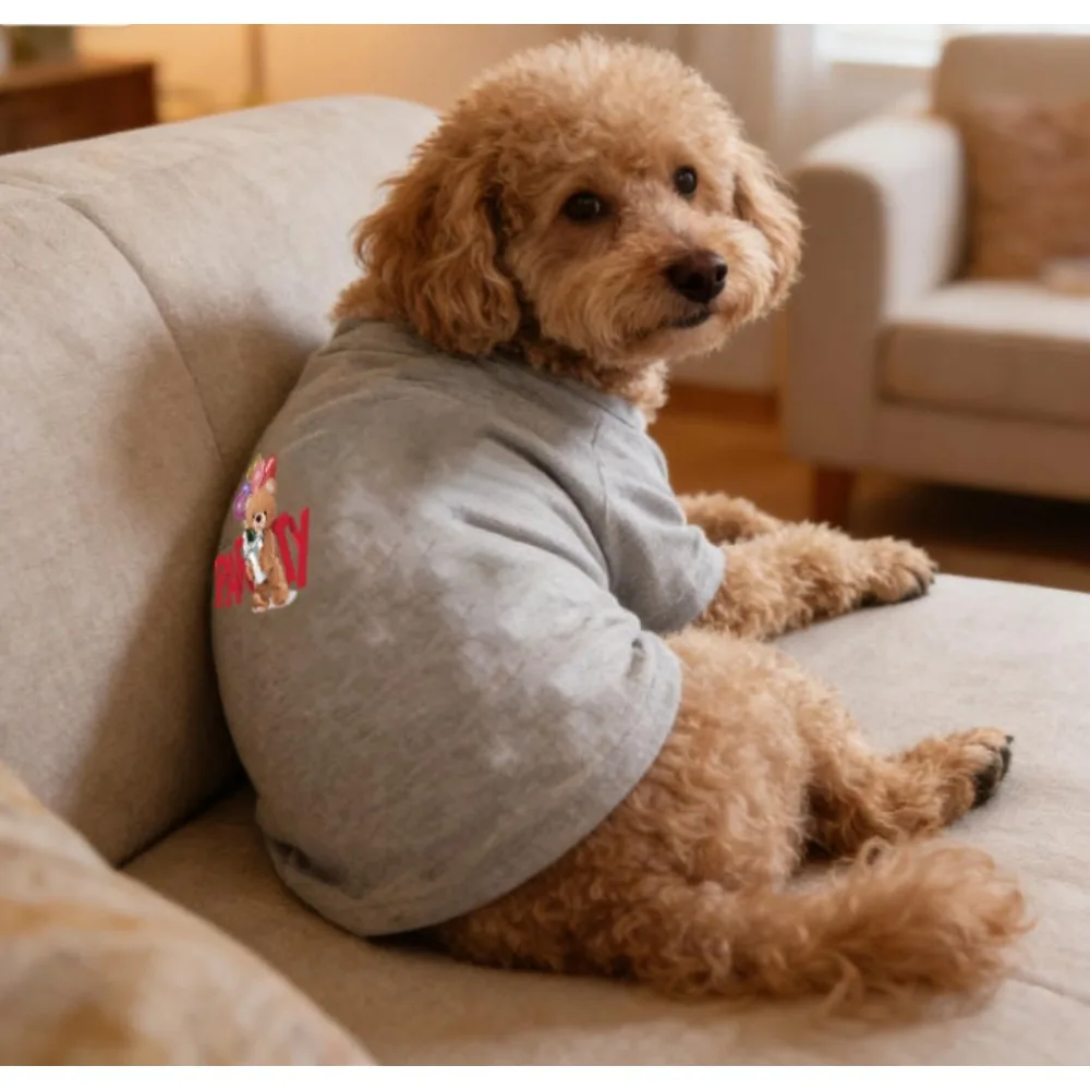 1 cartoon printed pet T-shirt, daily clothing, suitable for cats and dogs to walk indoors and outdoors, mom's first choice