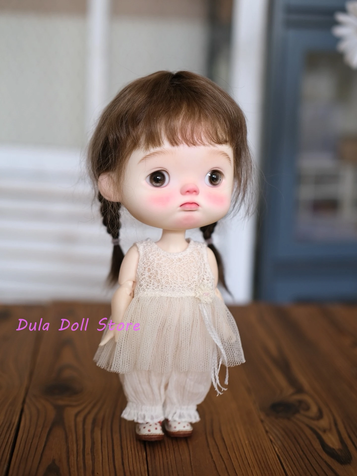 Vêtements de poupée Dula, chapeau de chien rose, jupe gilet Frey, robe Fat Dian Doll