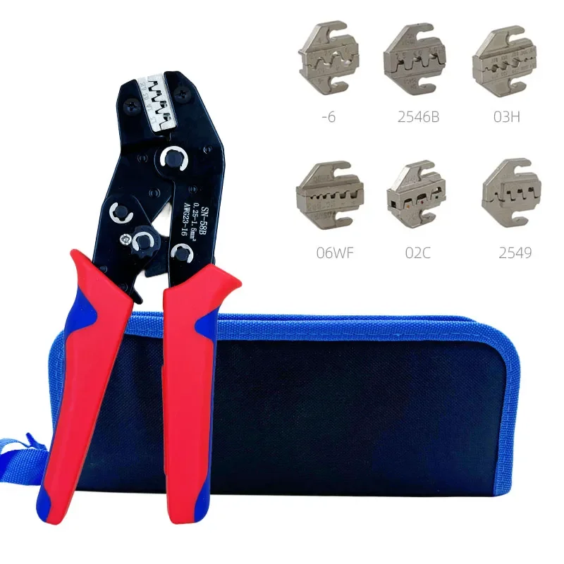 Ratcheting Crimping Tool Conjunto para Dupont Jst Molex Open Barrel Terminais Não Isolados Butt Coax Conectores Sn58b