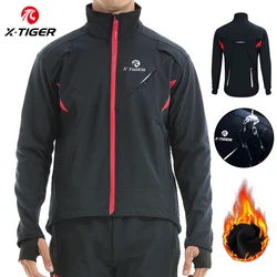 X-TIGER Winter Cycling Jacket Fleece Thermal Coat Windproof Bicycle Clothing Autumn Outdoors Sport Cycling Camping Hiking Jacket