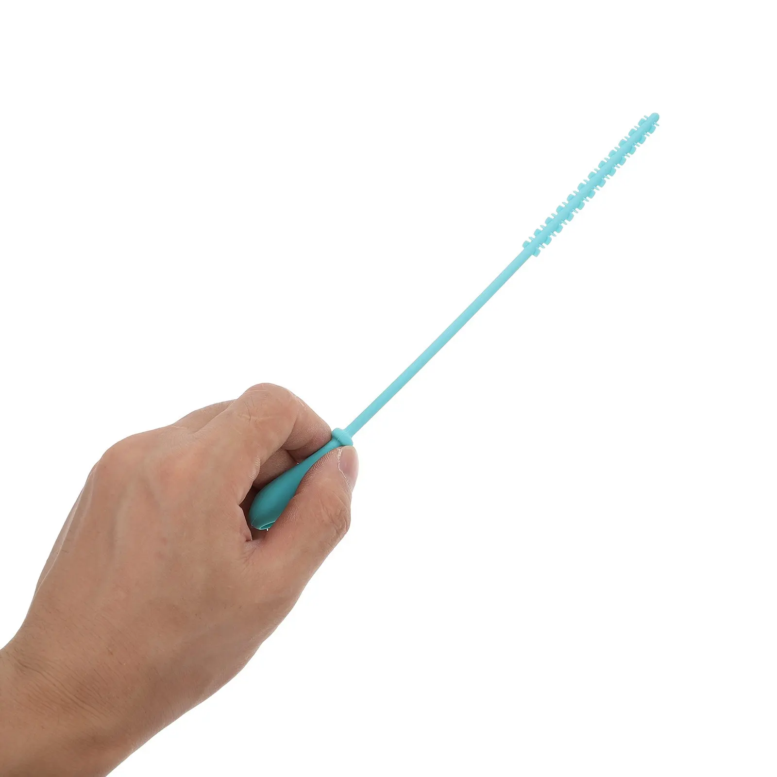 Reusable Silicone Bottle Brush with Extra Long Straw Cleaner Head Soft Tip for Baby Bottles Travel Mugs Glass Water Bottles and