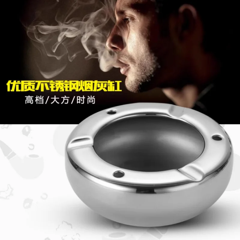 Ingot Thickened Stainless Steel Ash Tray round Edge Ashtray Durable Ashtray Can Be UsedLOGO