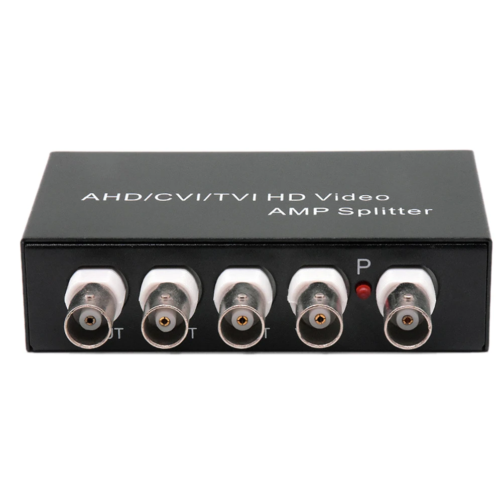 Sinal 1 em 4 saídas AHD/CVI/TVI Video Splitter HD câmera coaxial, preto