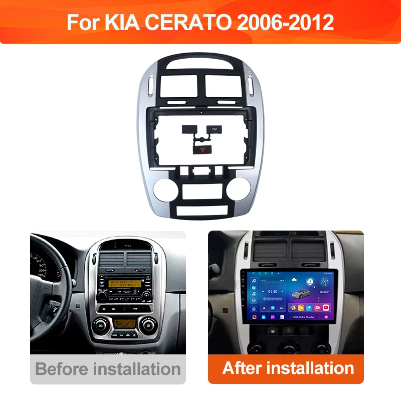 

For KIA CERATO 2006-2012 9 inch Car Fascia DVD Frame Adapter Stereo Radio Audio Dash Head Unit Navigation Harness Panel Kit