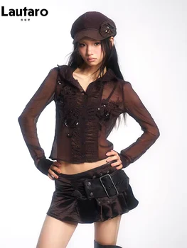 Lautaro Spring Summer Short Pu Leather Patchwork Mini Skirt Women Belt Low Waist Luxury Designer Ruffled Clothes Streetwear 2025 2 Lautaro Spring Summer Short Pu Leather Patchwork Mini Skirt Women Belt Low Waist Luxury Designer Ruffled Clothes Streetwear 2025 2