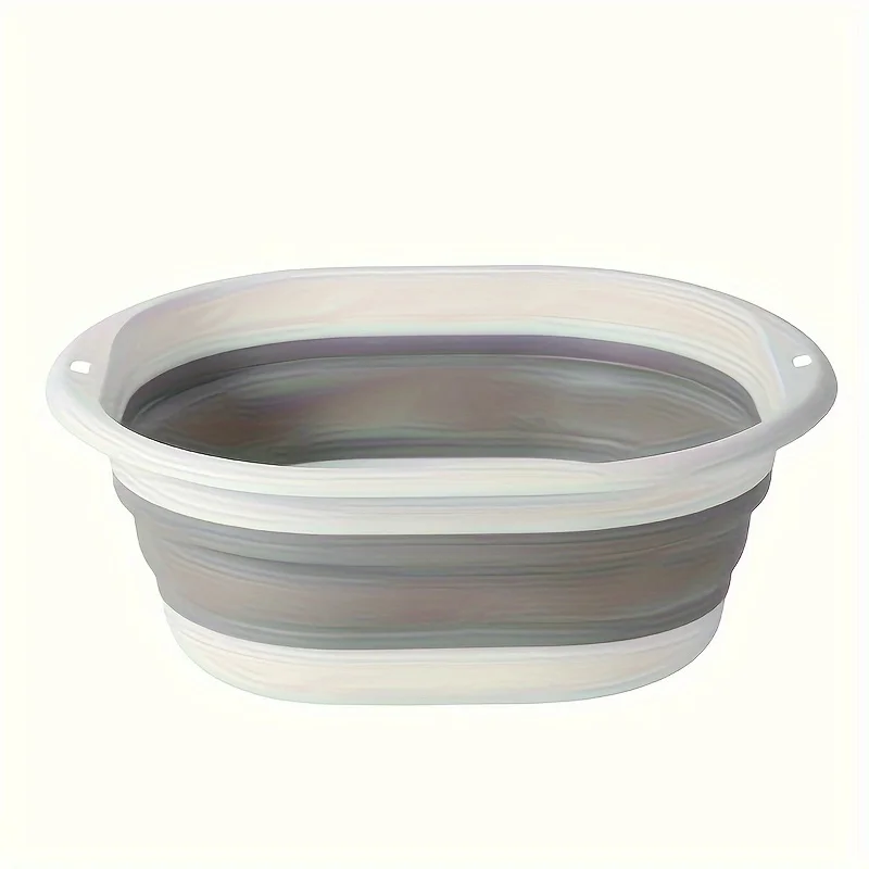 

1 PC Silicone Foldable Wash Basin Travel Portable Basin Collapsible Bucket For Home Bathroom Washbowl Hanging Bath Basins
