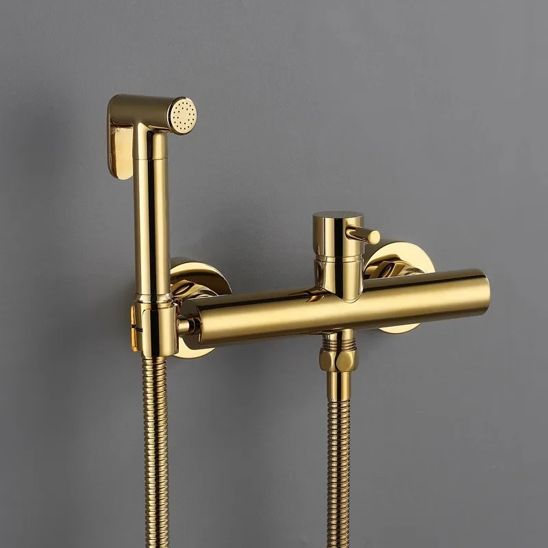 

Toilet Bidets Sprayer Bathroom Accessories Cold And Hot Water Mixer Bidet Faucet Wall Mounted Rose Gold/Grey