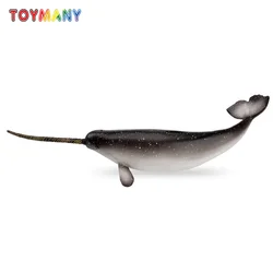 Toymany Simulation Narwhal Polar Animal Model Toy Mini Figures Dolls Action Figurines Toys for Children Gift Cake Decoration