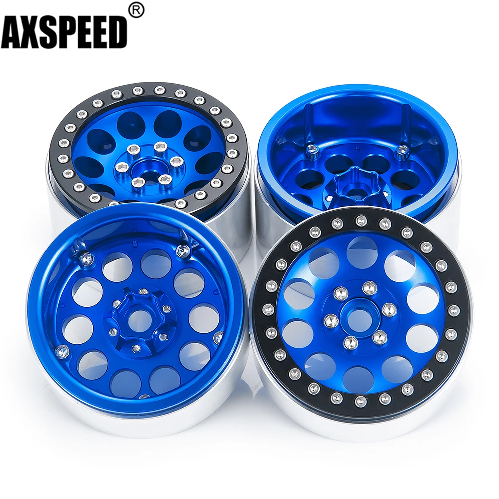 

AXSPEED 4 шт. 2,2 "ступица обода колеса Beadlock для 1/10 радиоуправляемого гусеничного автомобиля Axial SCX10 90046 Wraith RR10 TRX4 TRX6 D90 Запчасти для радиоуправляемого автомобиля