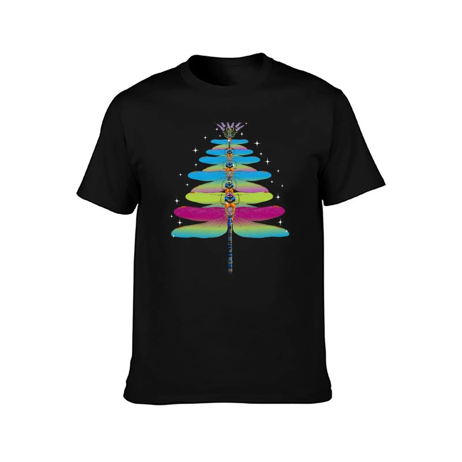 Dragonfly Christmas Tree Funny Insects Lover Xmas Gift for entomologist T-Shirt Basic Comfort Fit for Men T-Shirt