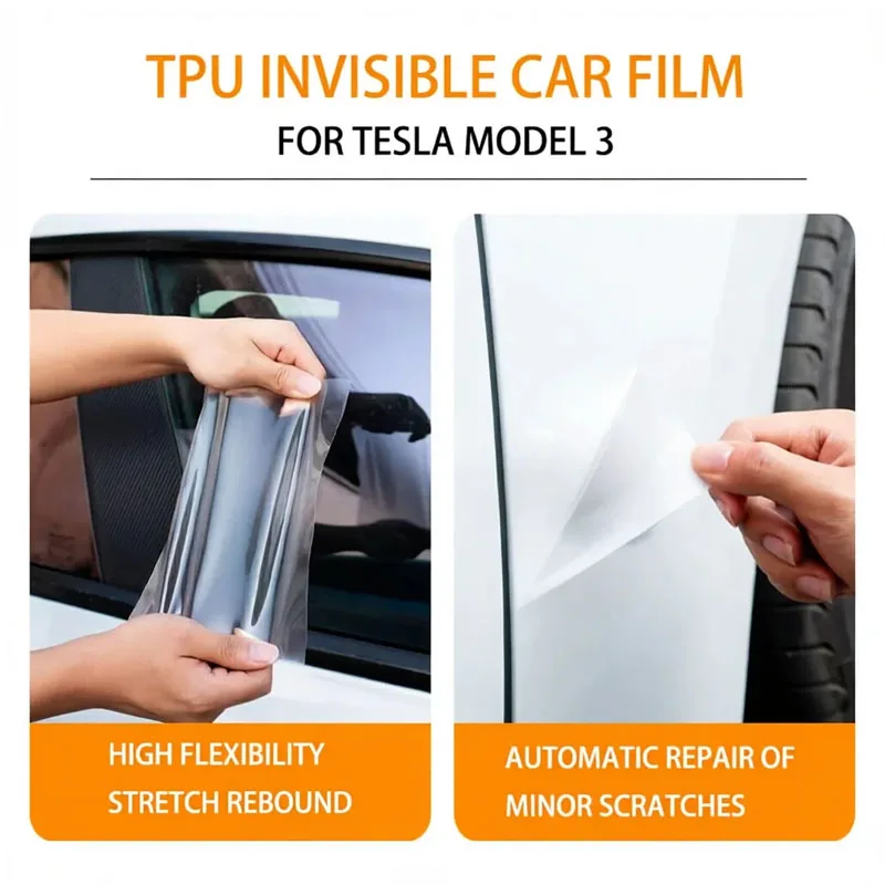 TPU-Folie für Tesla Model Y Juniper 2025, Schutzfolie für die vorderen und hinteren Türkanten, kratzfest, unsichtbare Schutzfolie für das Fahrzeug. – Detail 5