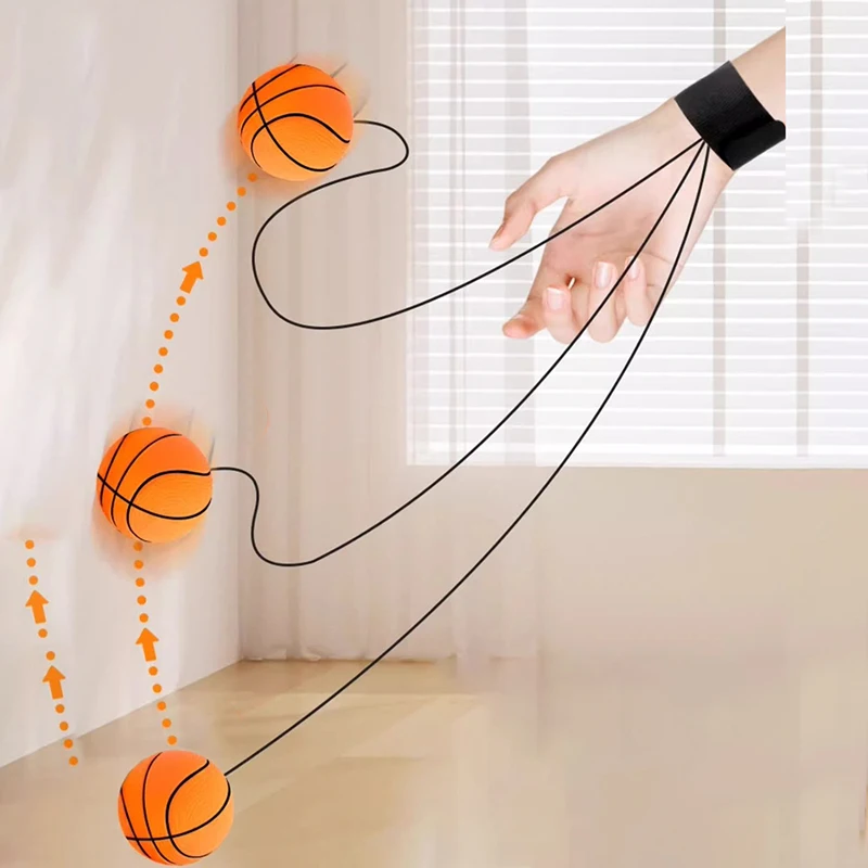 Palla di ritorno del polso elasticità palla di gomma per l'esercizio del polso rafforzamento della mano all'aperto Indoor Bouncy Ball Wristband giocattoli per bambini