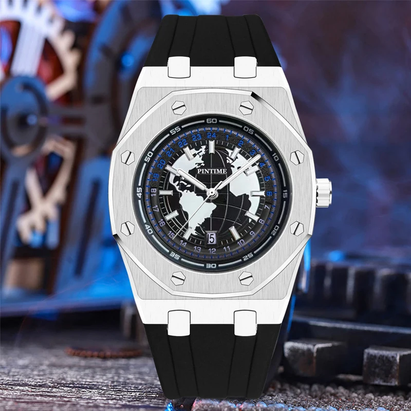 

PINTIME мужские кварцевые часы Wandering Earth креативный дизайн ночник функция календаря модные деловые мужские кварцевые часы