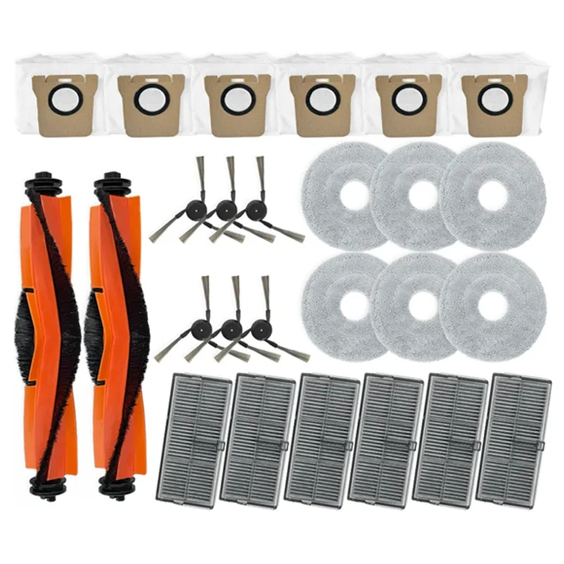 WHYY-For Xiaomi Mijia M40 D110CN Vacuum Parts Main Tricut Roller Side Brush Hepa Filter Mop Cloth Dust Bags Accessories