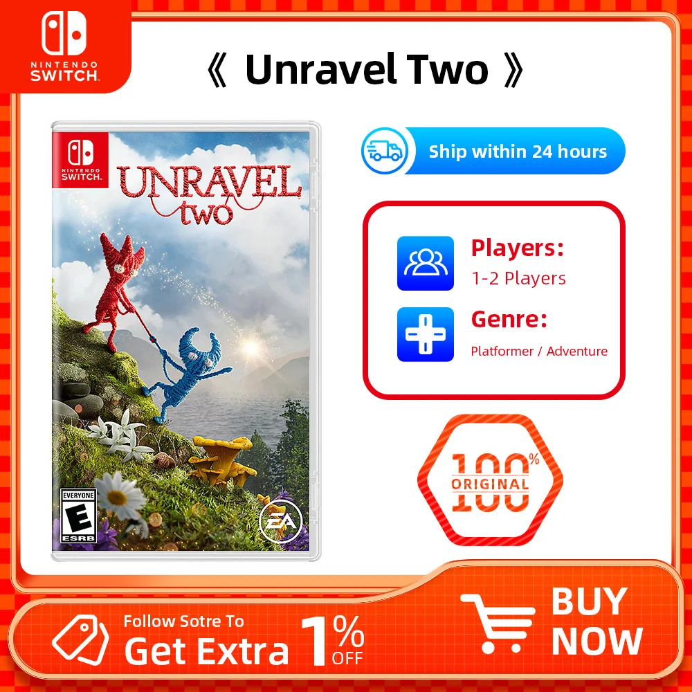 Игровой картридж Nintendo Switch-Unravel для двух игр, картридж с физической картой для Nintendo Switch OLED Lite