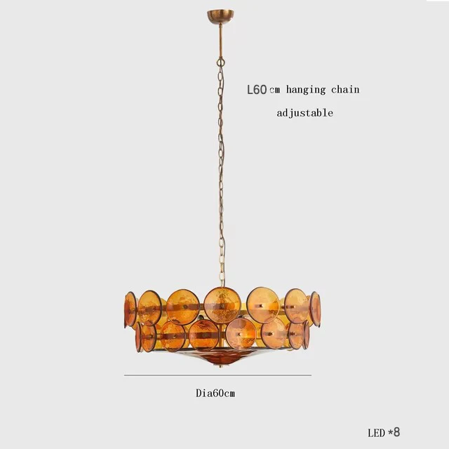 Franse stijl lichte luxe retro handgemaakte glazen woonkamerkroonluchter, Amerikaanse slaapkamer eetkamer kroonluchter