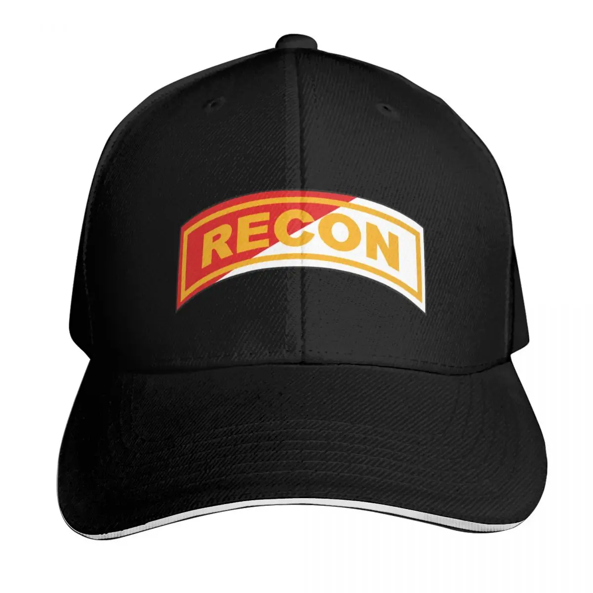 Recon Tab - Cav Scout colors Baseball Cap Cotton Twill Breathable Contrast Two Tone Brim Snapback Flat Bill