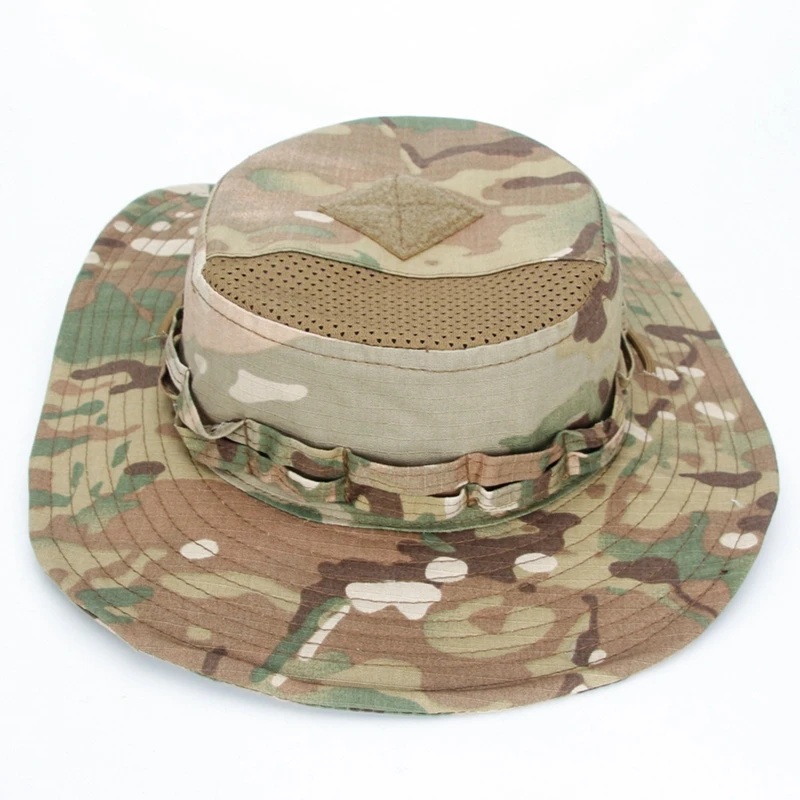 Camouflage Boonie Cap Wide Brim Bucket Hat Men Outdoor Sports Fishing Hiking Hunting Sunshade Hat Foldable Soft Hat